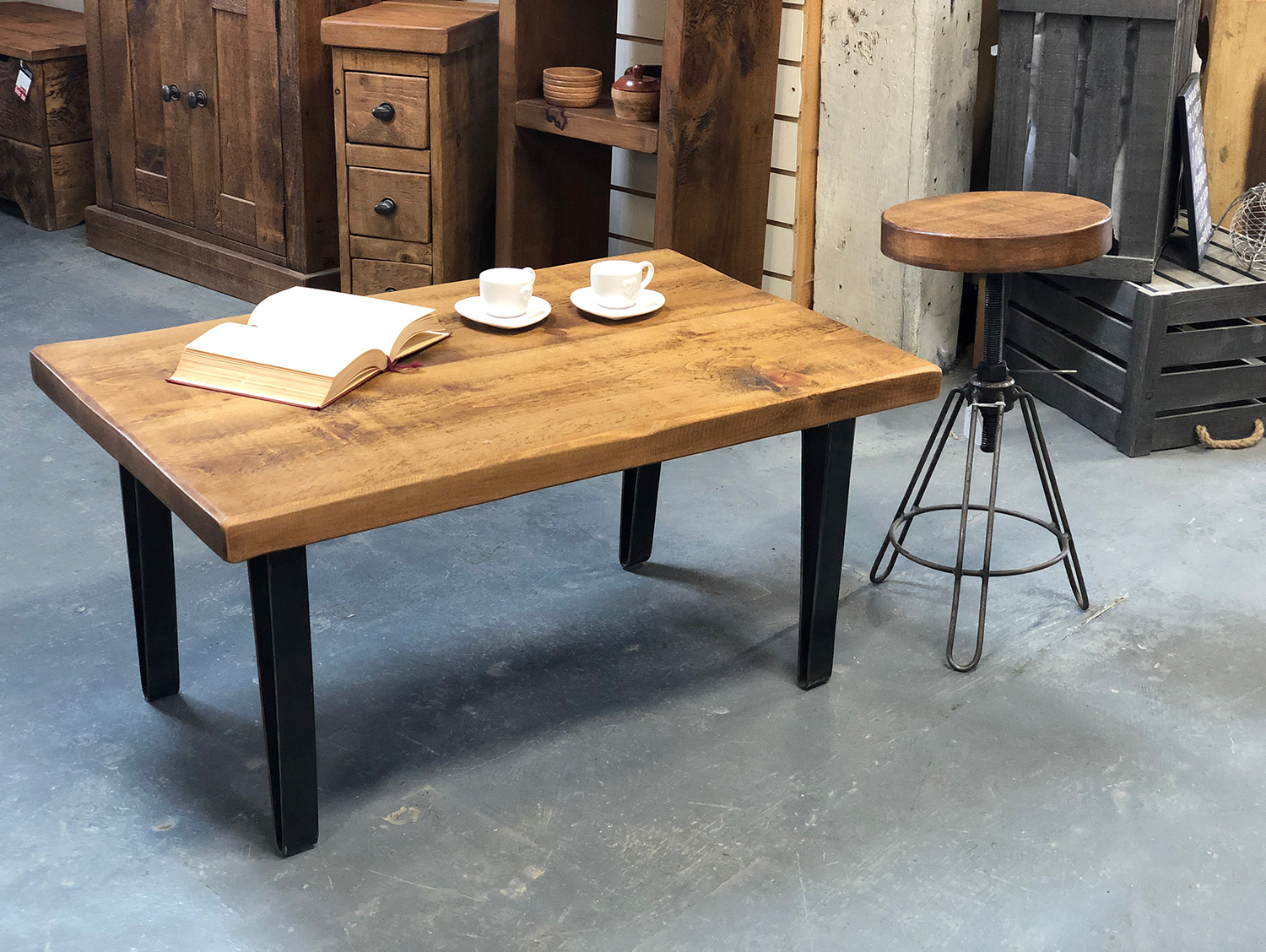 Vintage Hairpin Rustic Coffee Table Incite Interiors